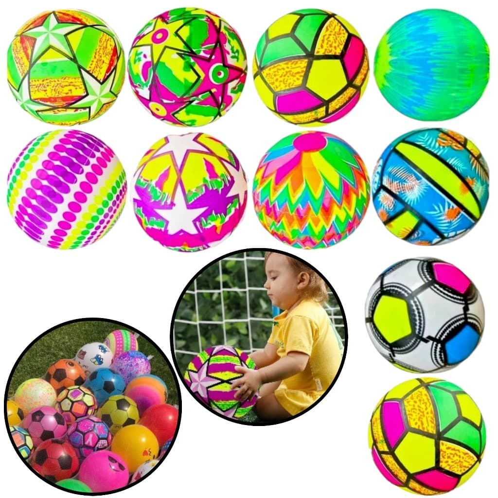 30 Bola Praia Vinil Inflavel Infantil Sortidas Atacado Brinquedo Festa Crianças