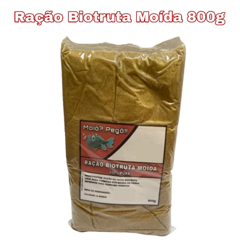 Ração Biotruta Moída 800g – Massa para Pesca de Tamba, Tilápia e Peixes Redondos