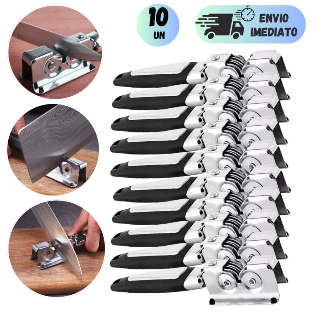 KIT 4 A10 AFIADOR AMOLADOR MANUAL COM DISCOS PARA FACA PROFISSIONAL TESOURA CANIVETE EM AÇO INOX