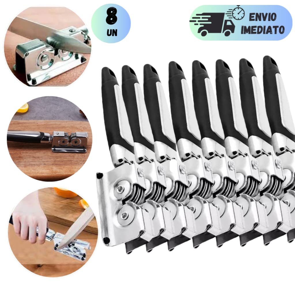 KIT 2 A 8 JOGO AMOLADOR AFIADOR PROFISSIONAL DISCO DE AÇO INOX MANUAL PARA FACAS TESOURAS CANIVETES