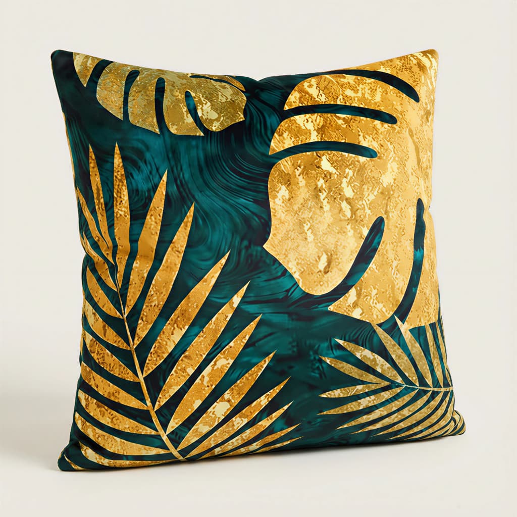 KIT 4 capa de Almofada 45X45cm Decorativas - Padrão Folhagem Tropical Luxuoso - PREMIUM