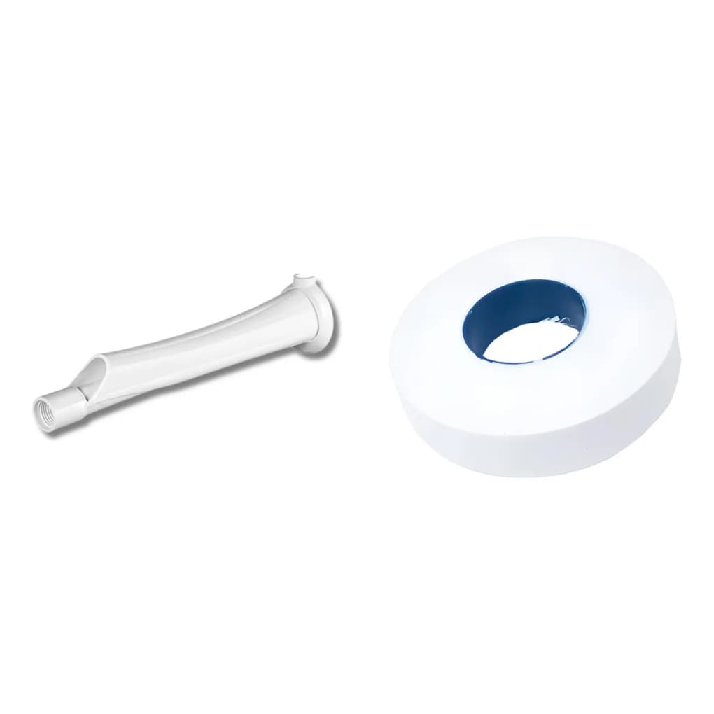 Kit Lorenzetti: Braço Cano Chuveiro 30cm Esconde-fios Branco + Fita Veda Rosca 18mm 10 Metros
