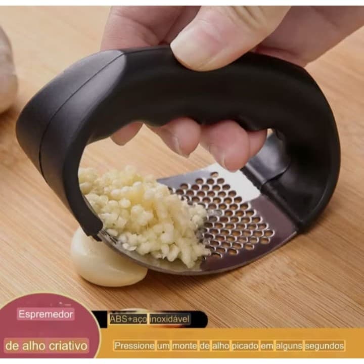Espremedor Amassador Triturador De Alho Inox Manual Cozinha