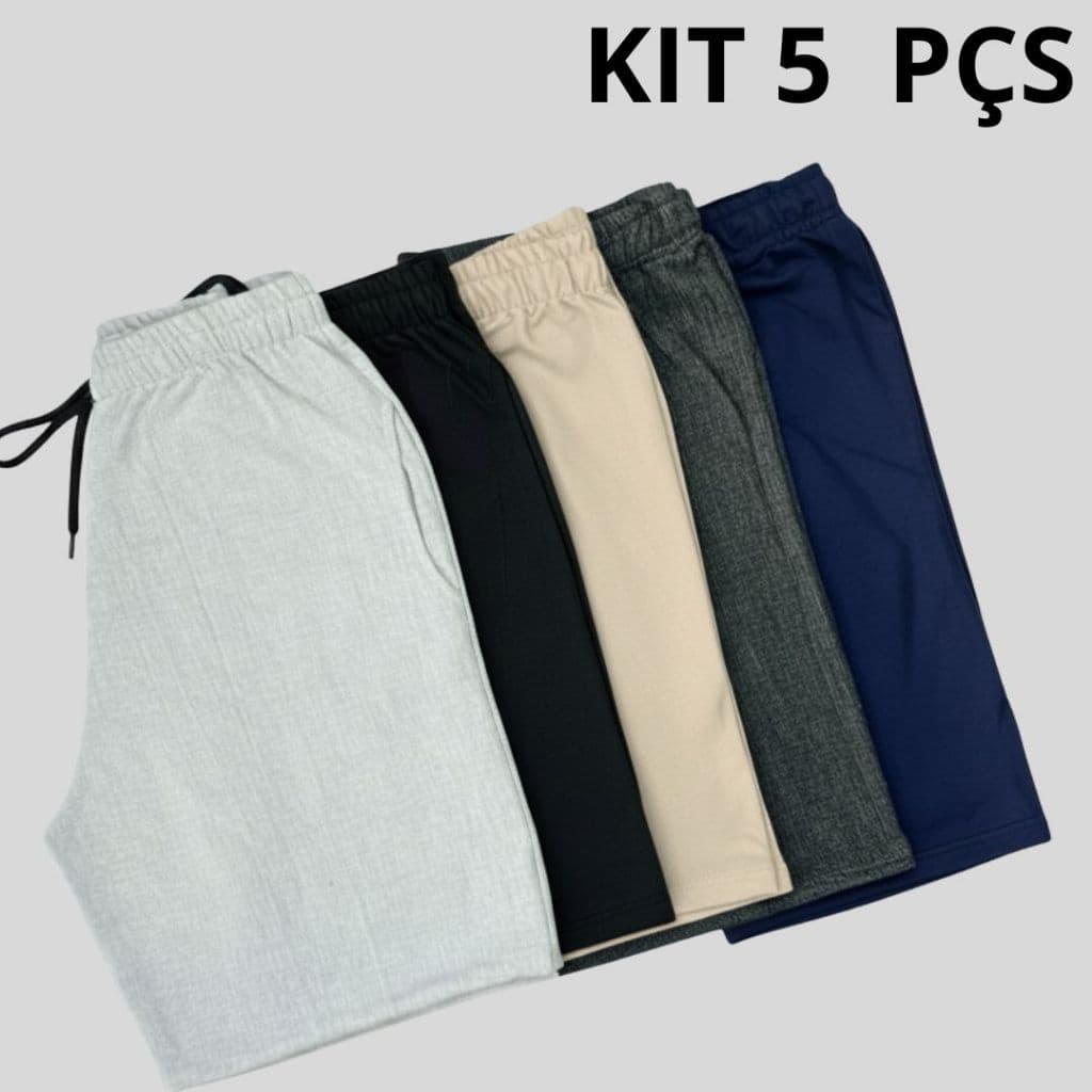 Kit 5 Bermudas Moletom Academia 100% Algodão Confortável Envio Imediato