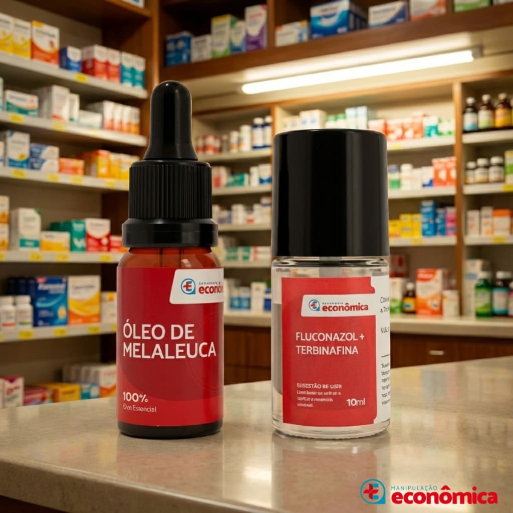 Kit Antifúngico Anti Micose  Esmalte Terbinafina + Fluconazol + Óleo de Melaleuca 100% Puro Antisséptico