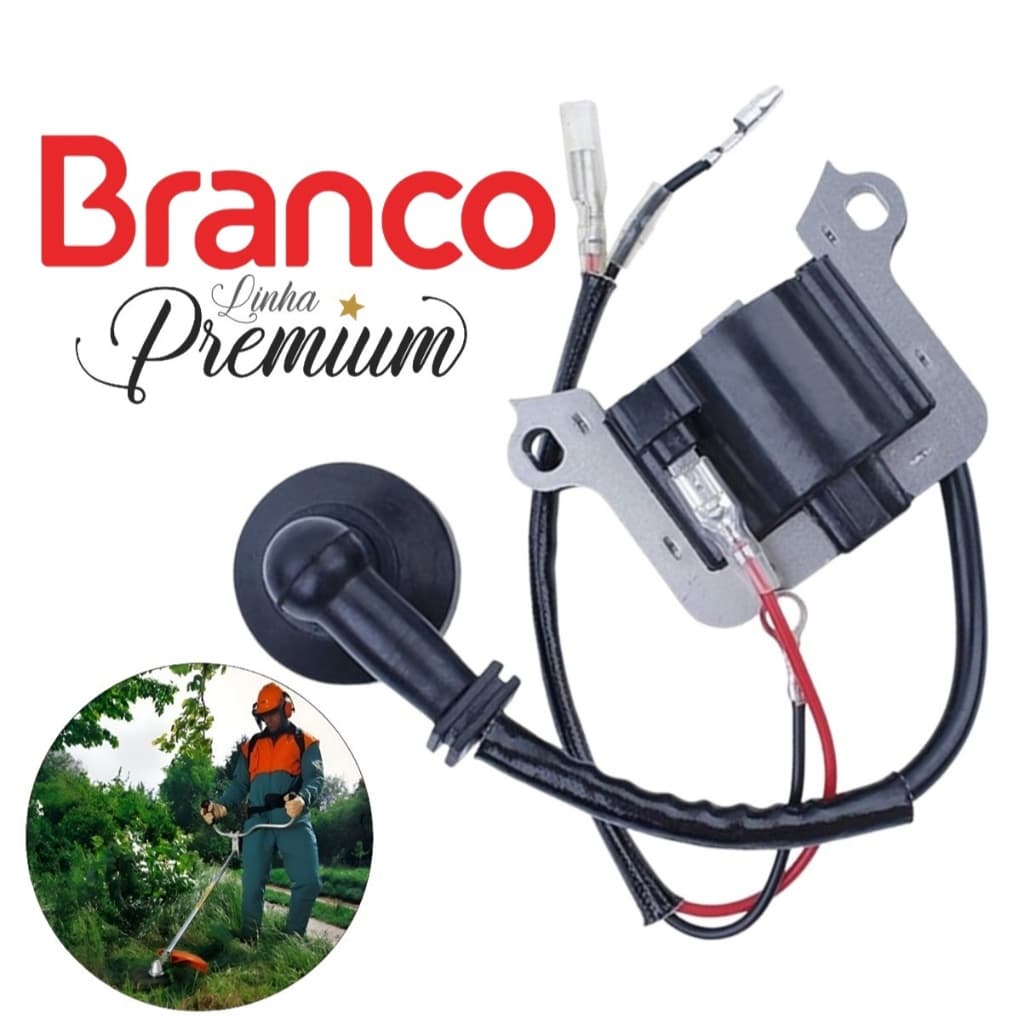 Bobina Módulo Ignição Roçadeira Gasolina Branco Br 43cc / 52cc