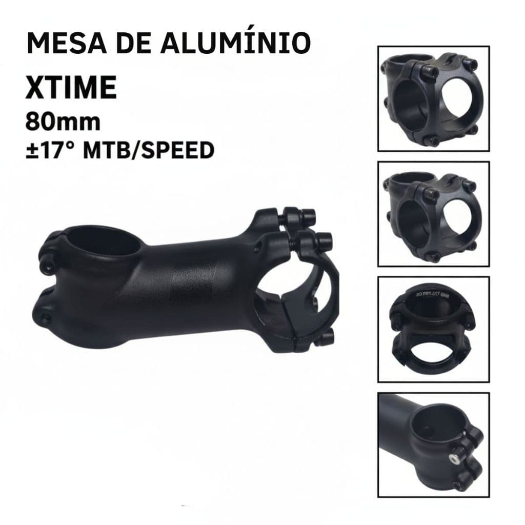 Mesa Avanço Suporte Alumínio Tsw Xtime Leve 31.8mm x 80mm 17° Para MTB Speed – Ahead Set