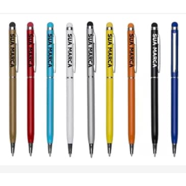 Kit 100 Canetas Personalizadas Metal Touch Brinde Empresa