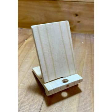 Suporte De Mesa Porta Celular Smartphone Madeira Pinos
