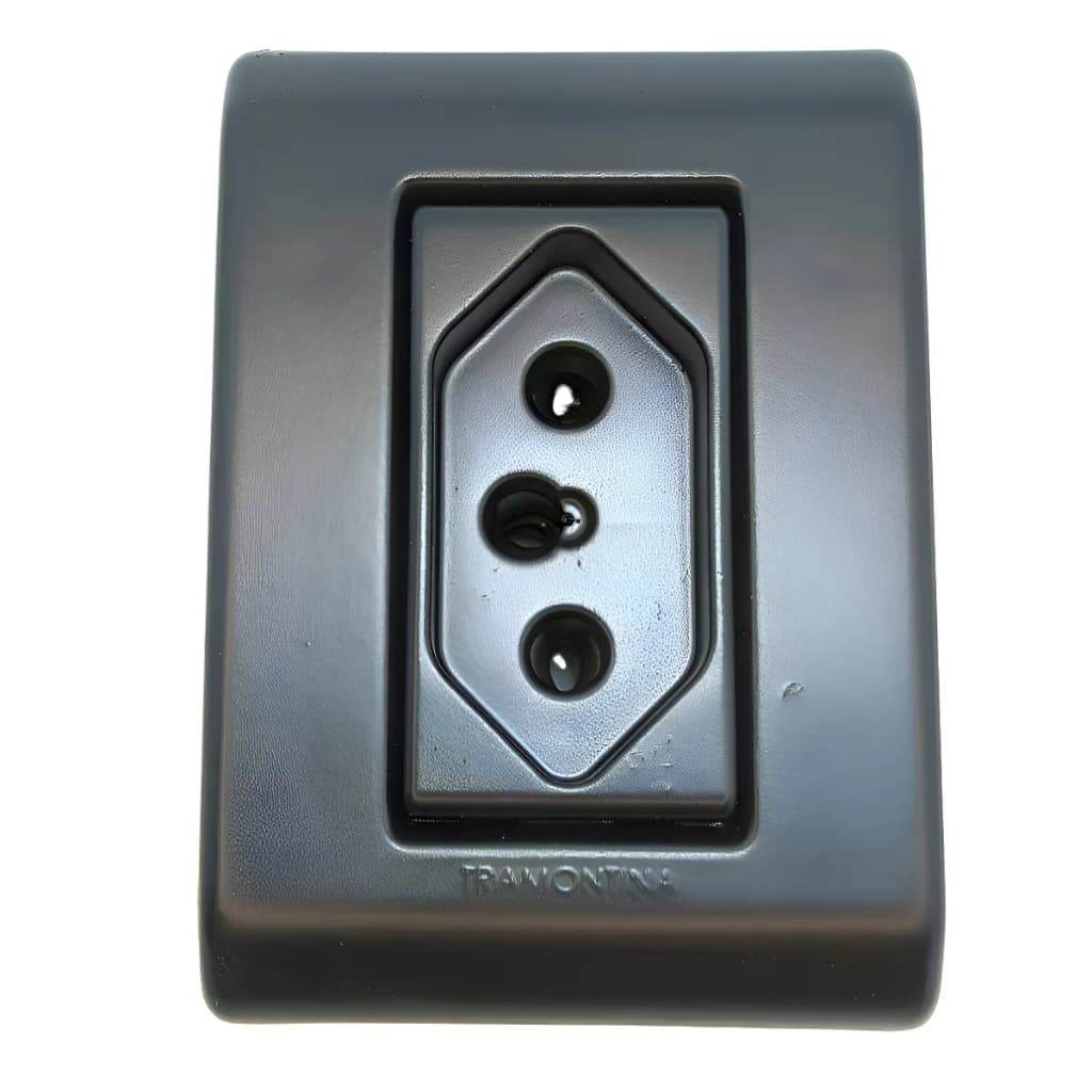 Tomada Sobrepor Simples 2p+t 20 A 250 V Preto