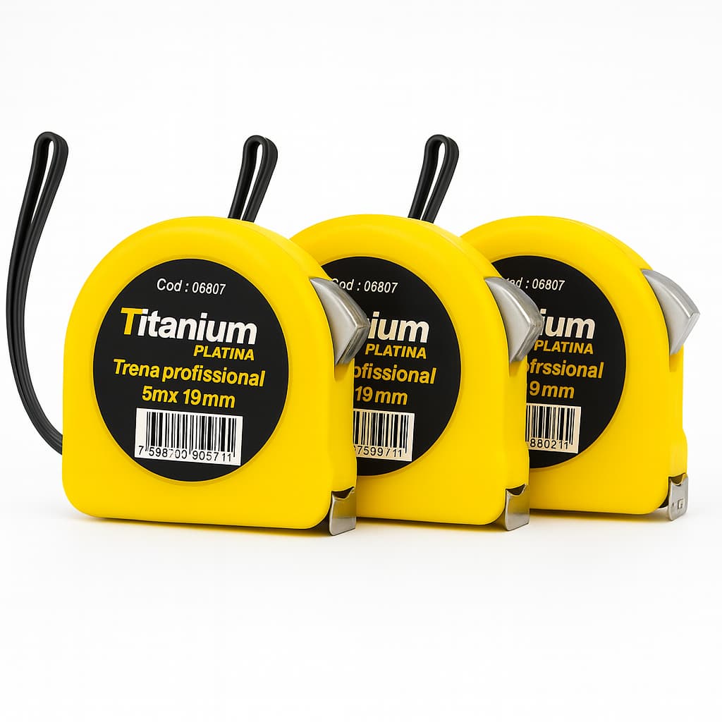 KIT 3 Trenas Métrica Profissional de Aço 5m X 19m - Titanium