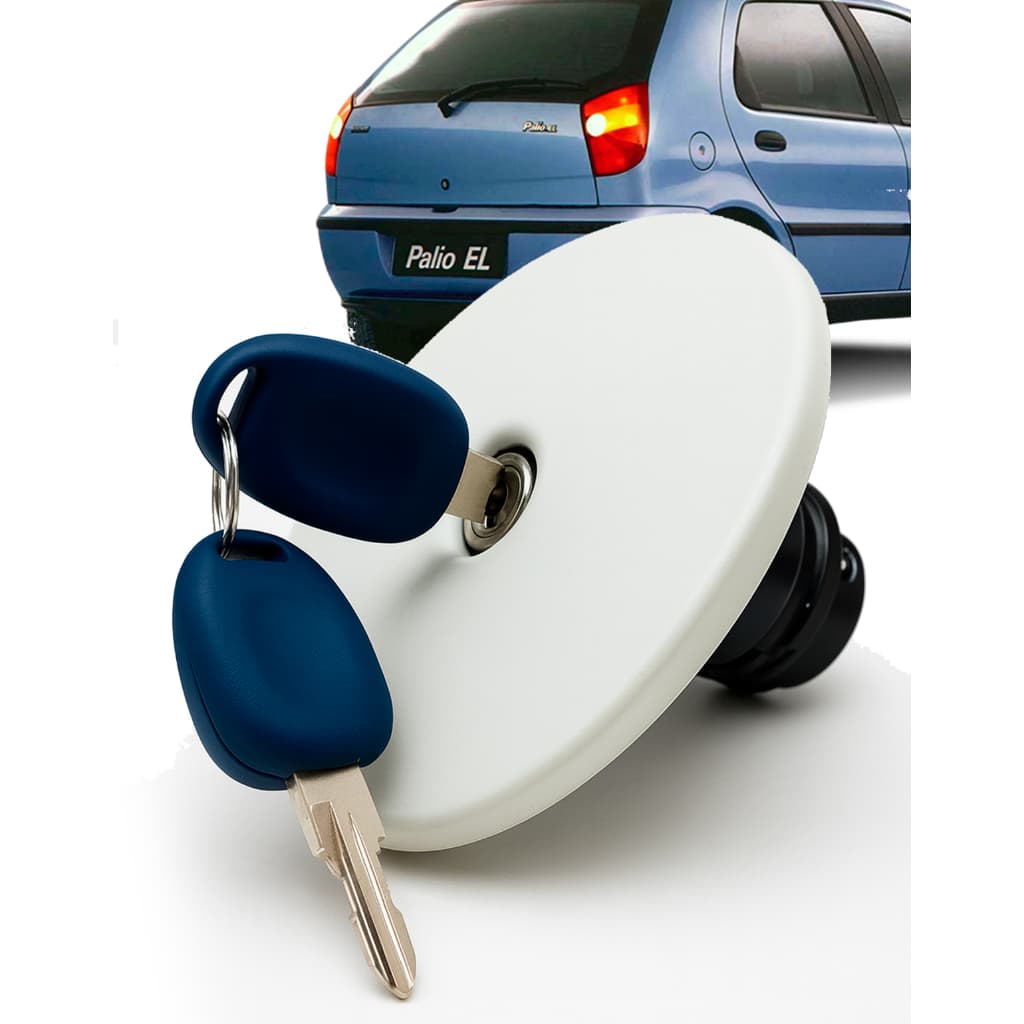 Tampa Combustível Branca + 2 Chave Fiat Palio 96 97 98 99 00 01 02 03 - Para Pintar