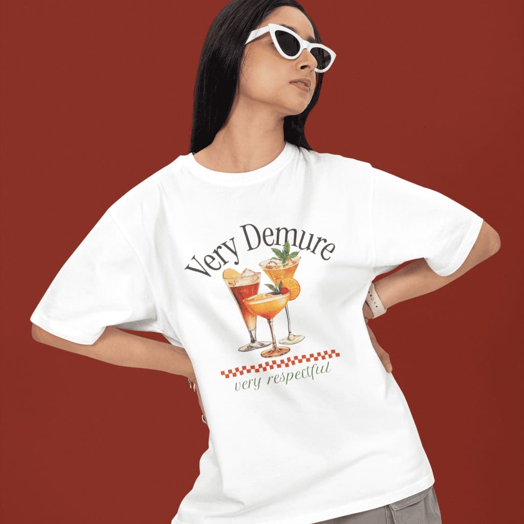 Camiseta Oversized Feminina Presente Verão Drinks Bebidas