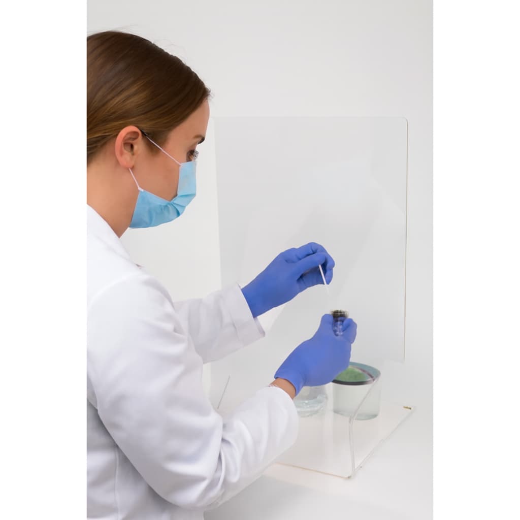 Protetor de Bancada em Acrílico para Laboratório – Barreira Anti-Respingos, Proteção Sanitária e Segurança