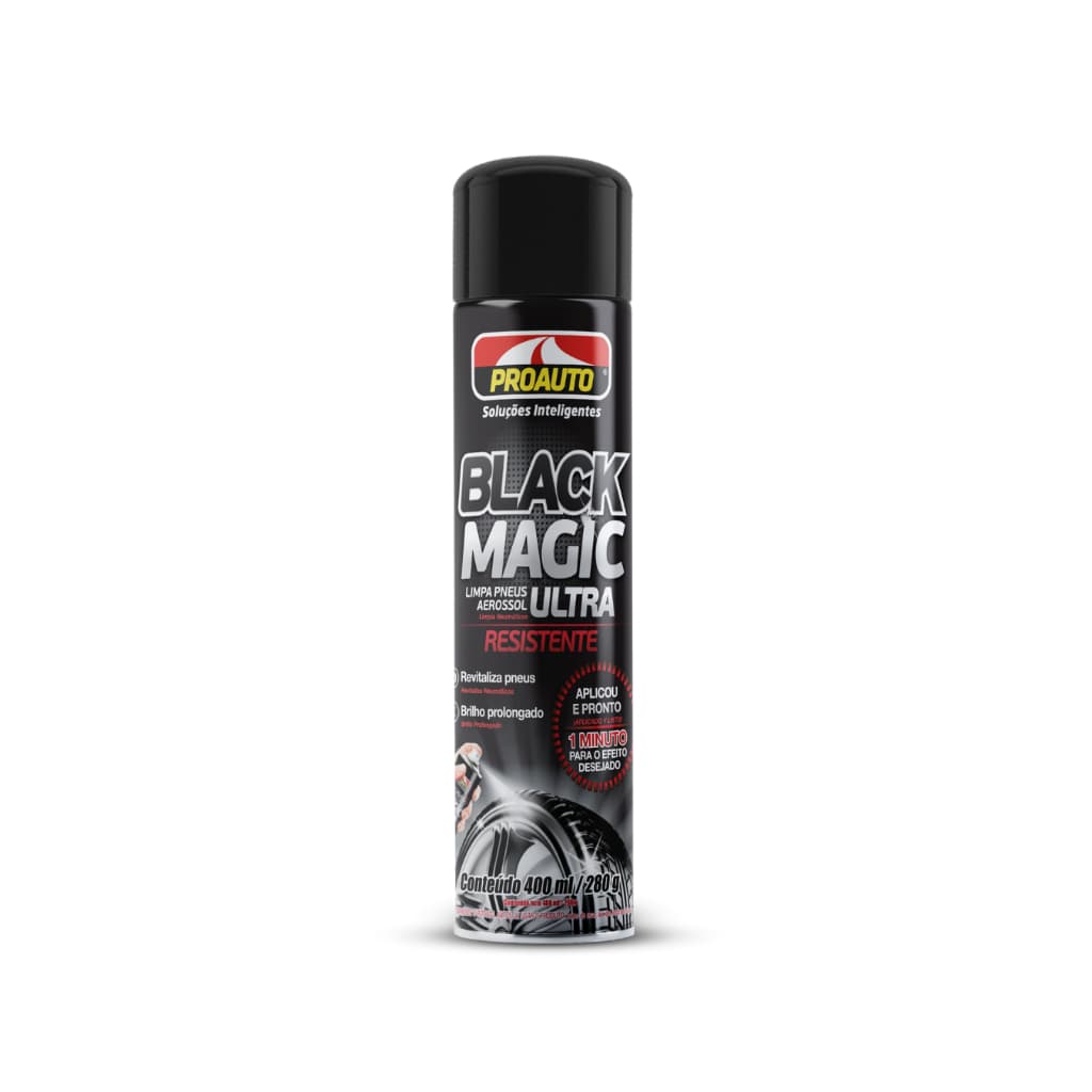 Limpa Pneus Black Magic – Automóveis –Acabamento Profissional –Brilho Duradouro – Spray Aerossol