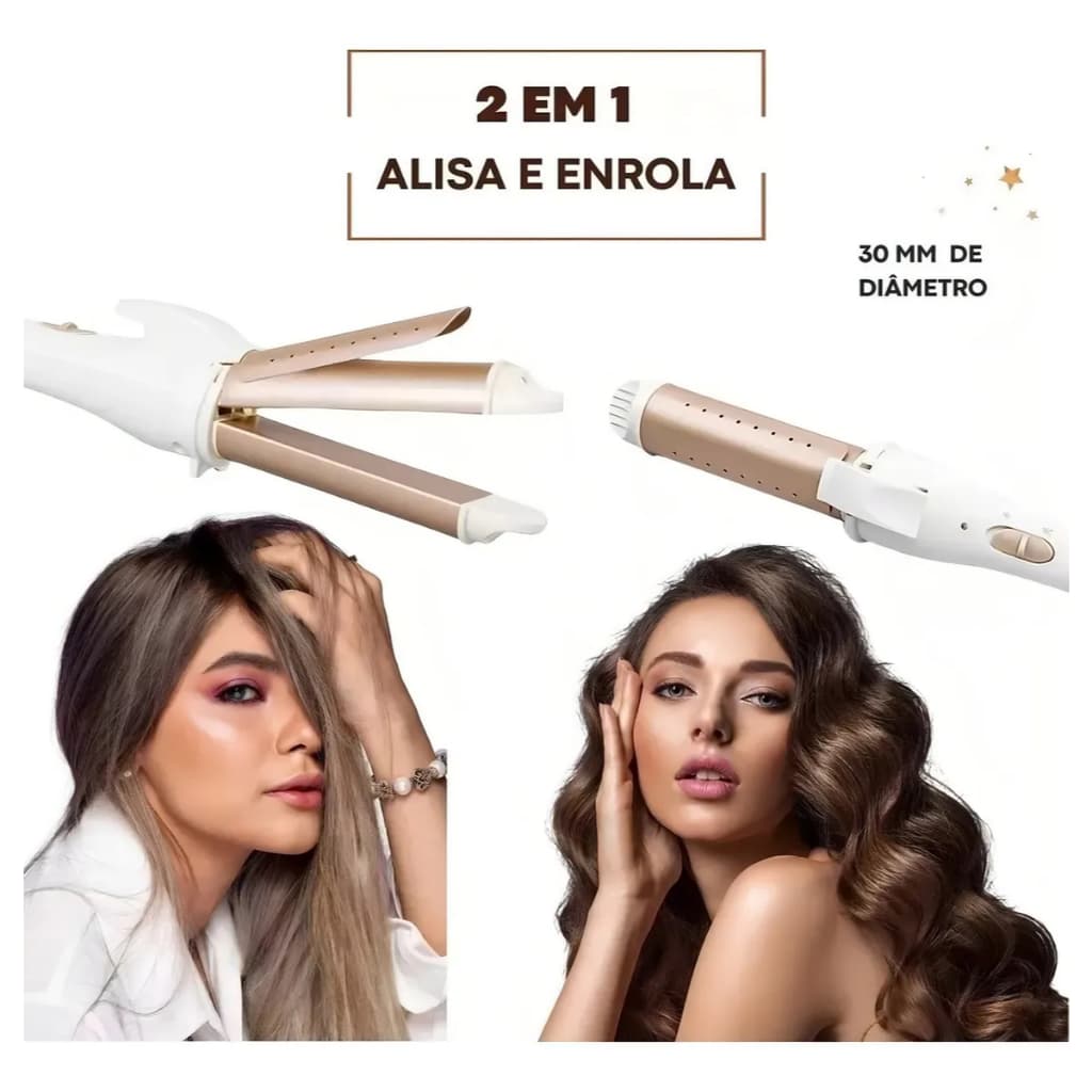 Prancha  Chapinha Modelador 2 Em 1 Mini Alisador Profissional Bivolt - 110v e 220v
