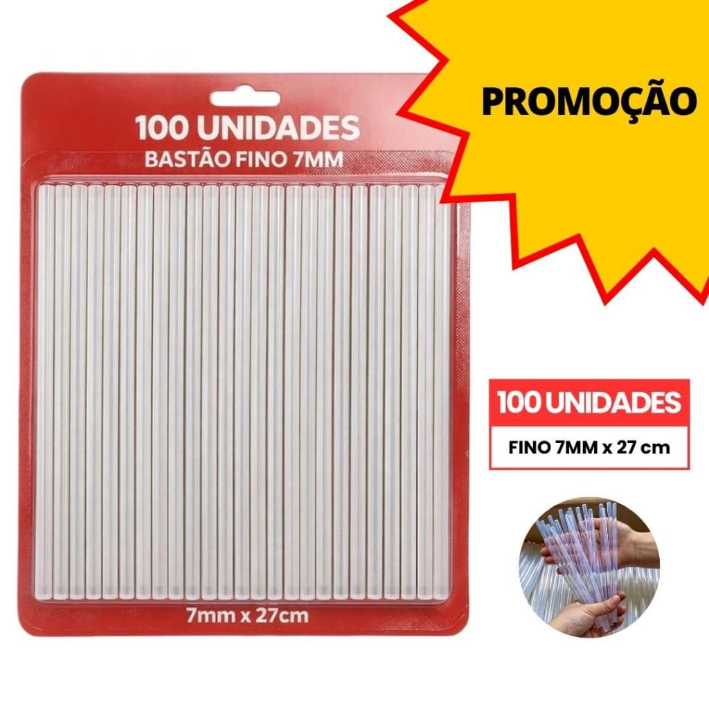 Refil 100 Bastão de Cola Quente Fino 7mm Refil Tubo para Pistola Cola Quente Pequena