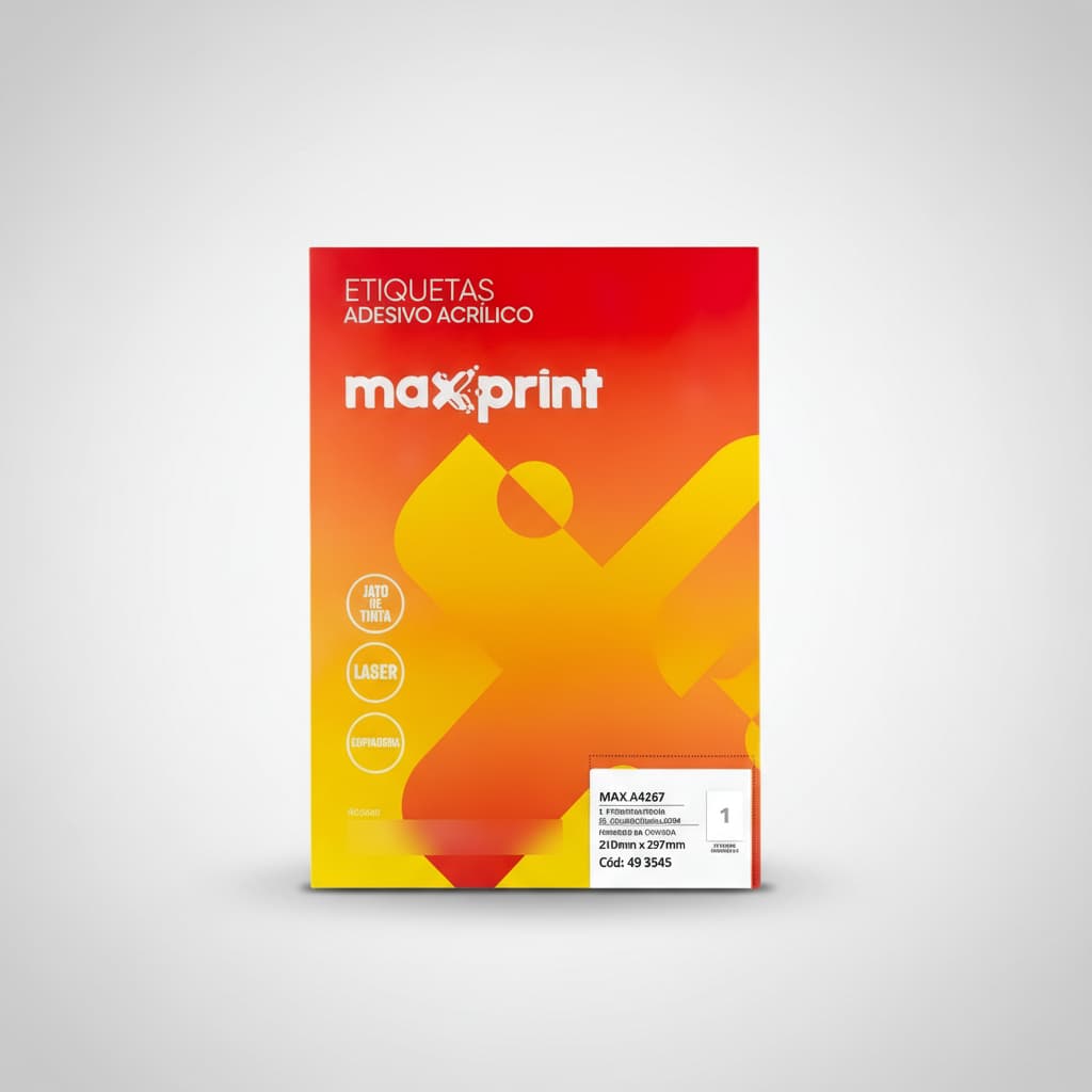 Etiquetas Adesivas Maxprint A4 Compatível Inkjet Laser Caixa c/ 25 Folhas