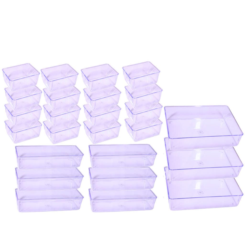 Kit 25 organizador acrílico cristal modular gavetas geladeira