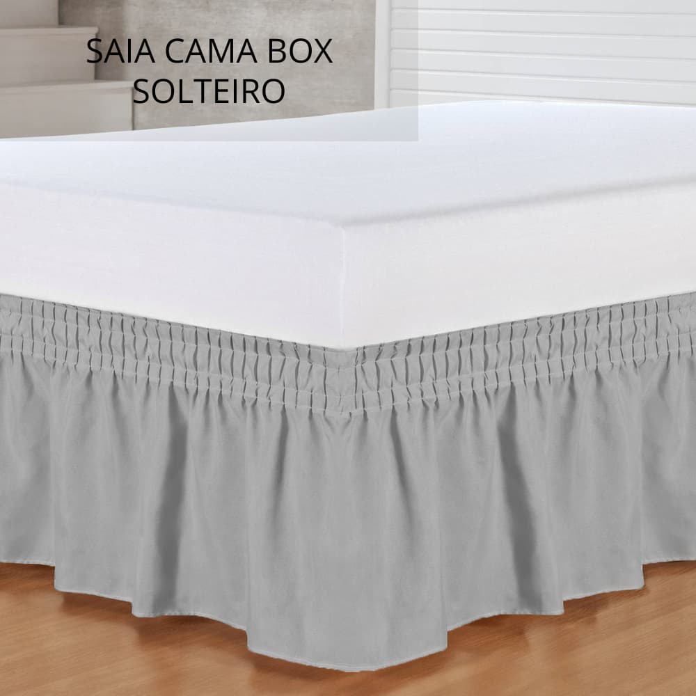 Saia Para Cama Box Solteiro Infantil Juvenil Com Elástico Babado Franzido Cama Box de Solteiro