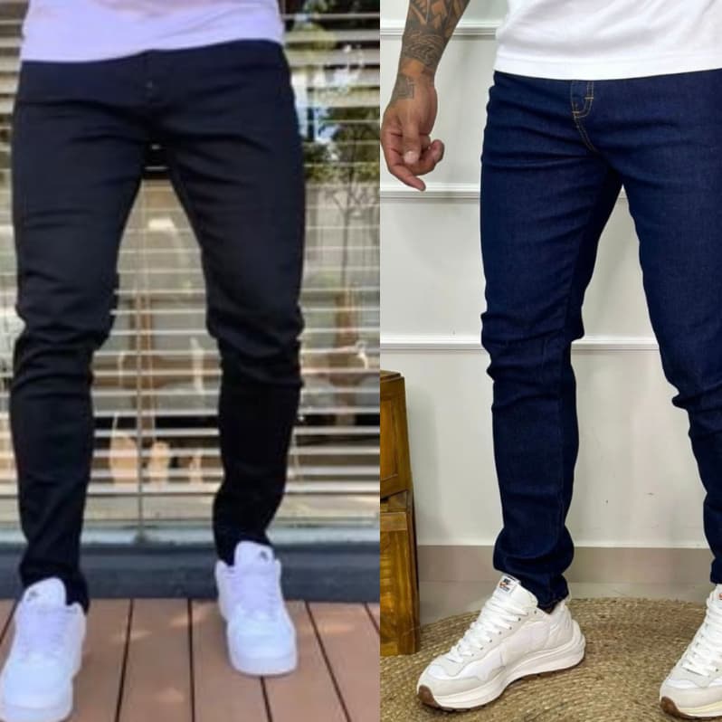 Calça masculina Jeans com Elastano Tradicional Básica para Trabalho plus size do 36 ao 56 Unidade