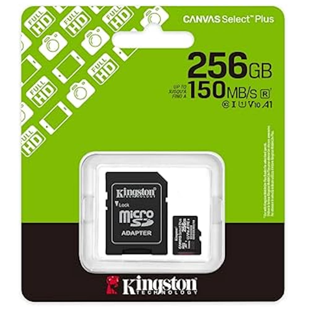 Cartão de Memória 256gb Micro Sd Canvas Select Plus 150mbs A1 Kingston