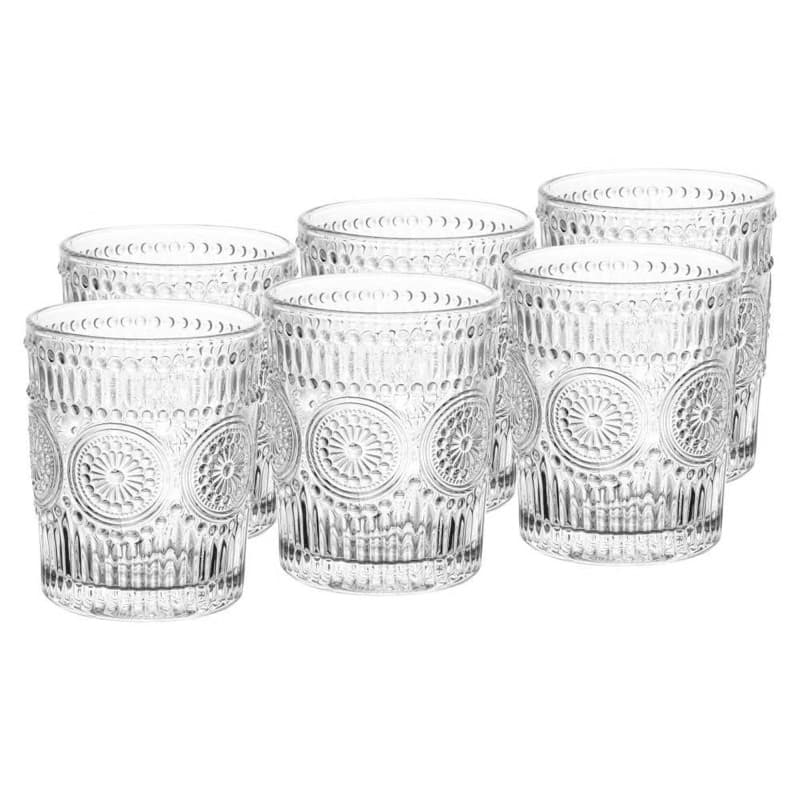 Jogo com 6 Copos Wolff Mandala de Vidro 260ml