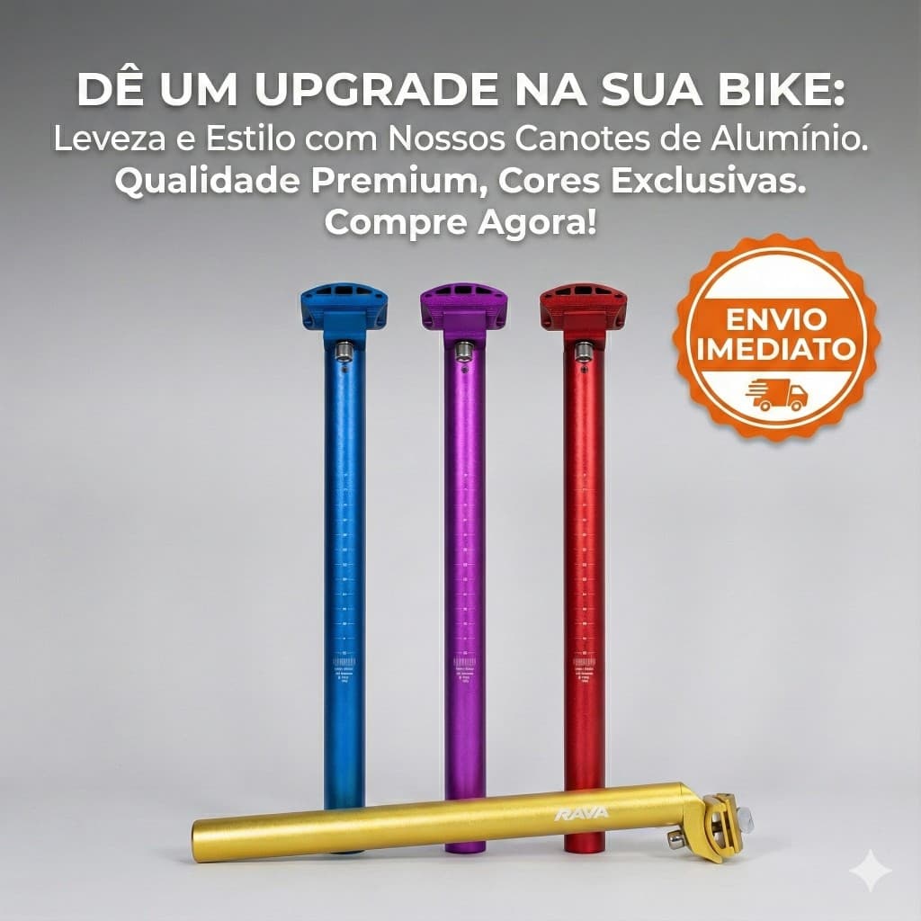 Canote  27.2mm RAVA Roxo Azul Vermelho Dourado com regulagem de inclinação do selim