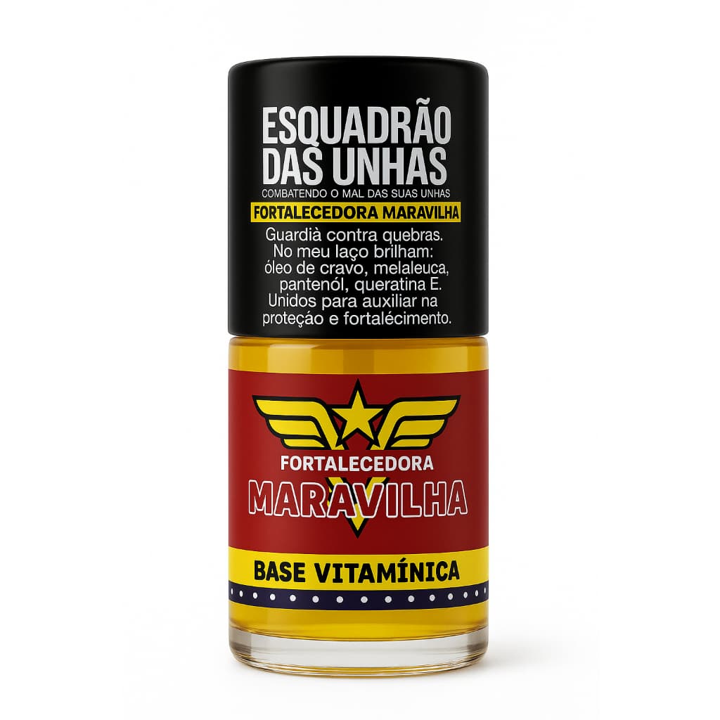 Base Vitamínica Fortalecedora Maravilha com Vitaminas Esquadrão das Unhas 9ml - Razon Cosmeticos