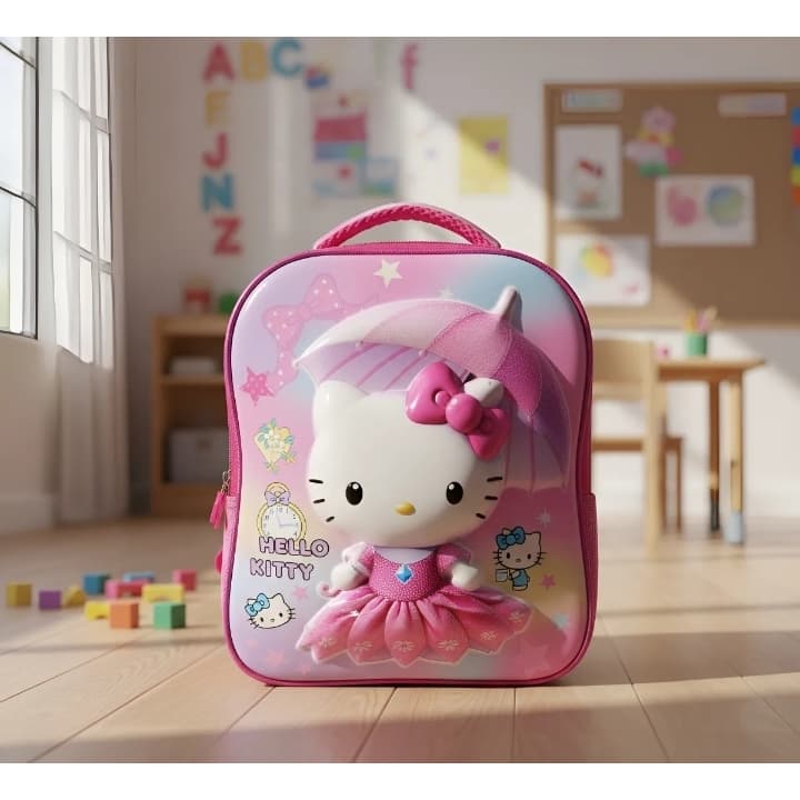 Mochila Creche Menina Em 3d Alto Relevo Impermeável !!! Frozen Barbie Hello Kitty Princesas Skye Sofia Unicórnio
