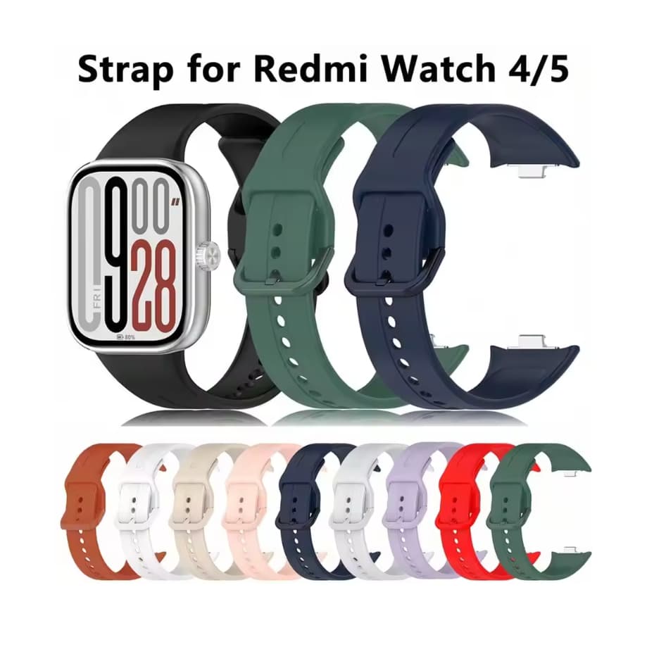 Pulseira Silicone Xiaomi Band 9 Pro / 8 Pro e Redmi Watch 4 / 5 / 6– Fecho T Ajustável Macio Anti Suor
