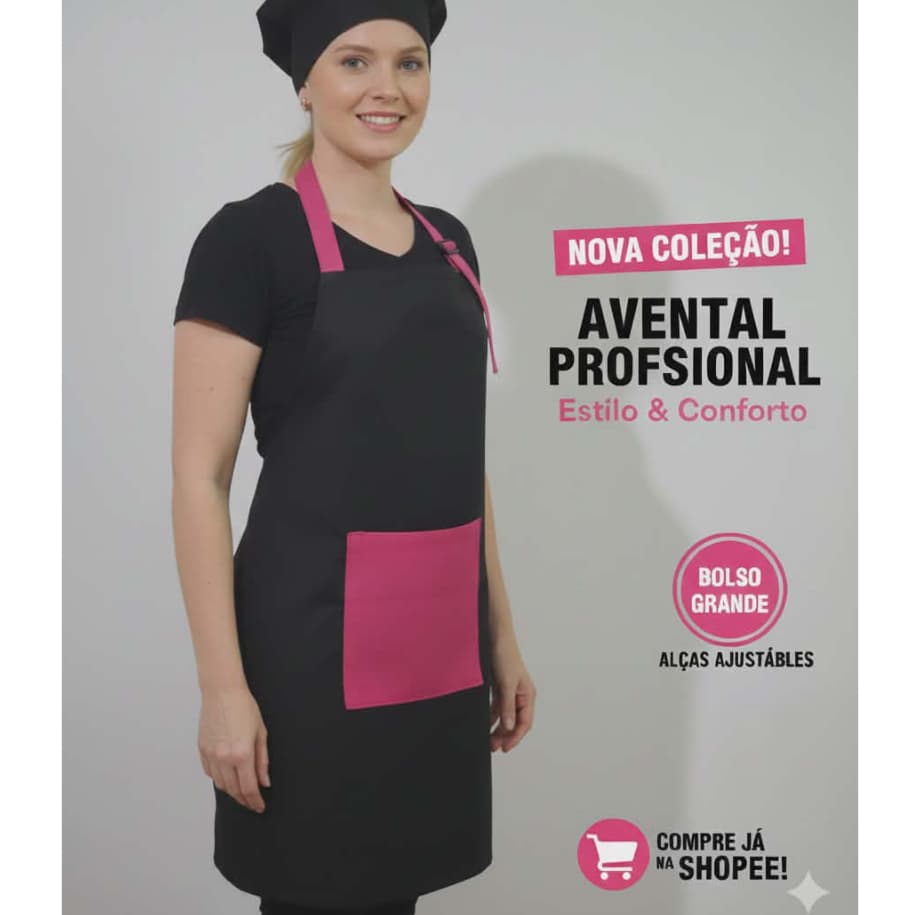 Avental e Touca de Cozinha Profissional – Kit Completo para Uso Profissional