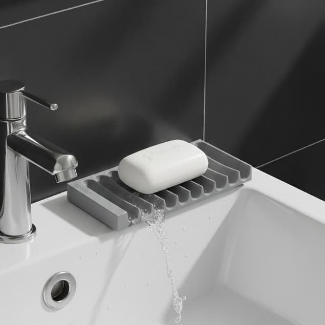 Saboneteira Organizador de Pia Drenagem Rápida - Design Inteligente em Calhas Mantém Sabonete Secos
