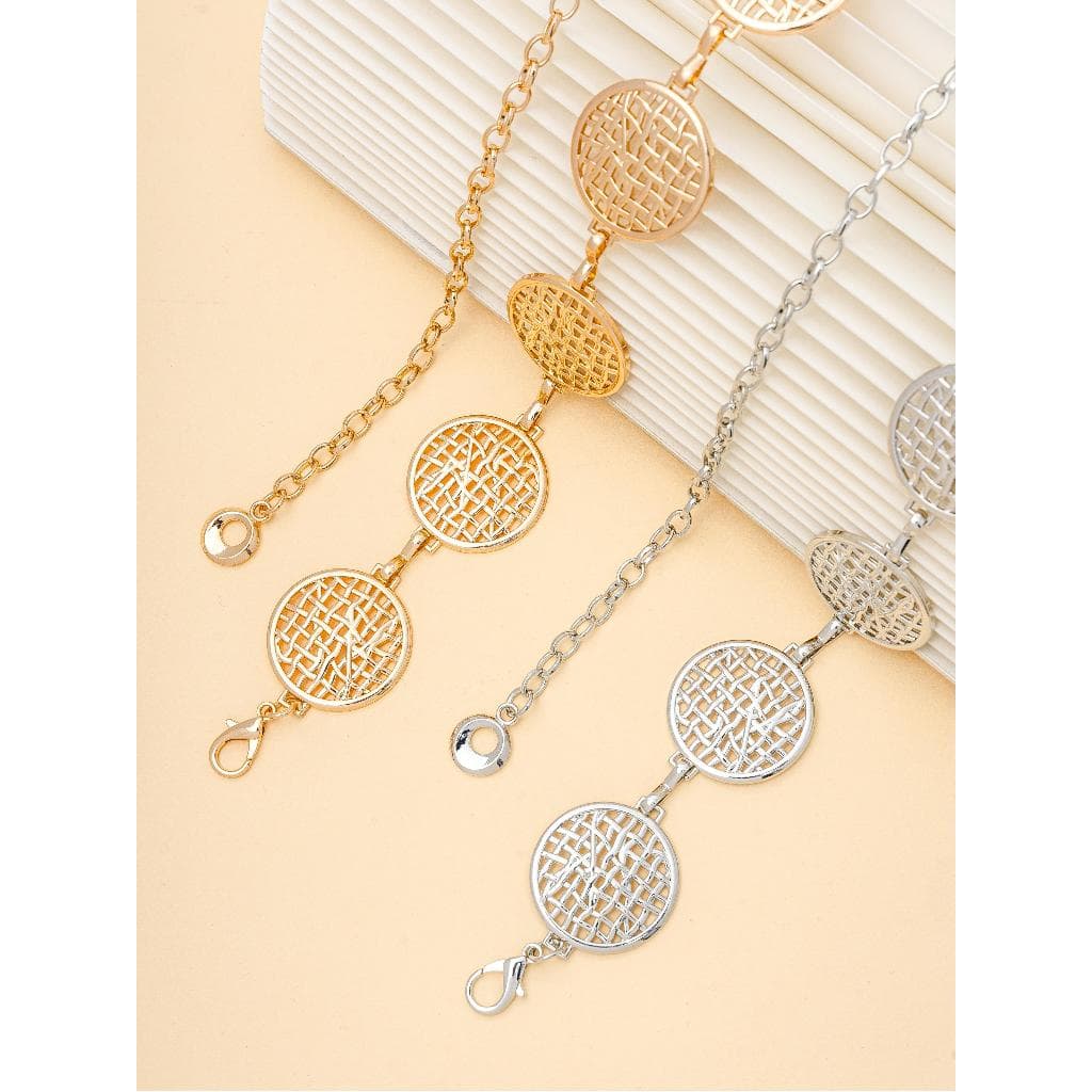 Cinto Feminino Elegante em Liga de Zinco com Design Redondo Acessório Vazado para Vestidos Ajusta