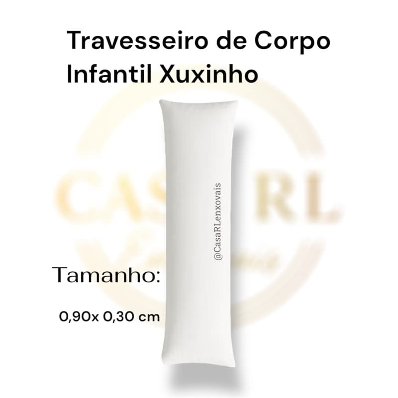Travesseiro de Corpo Xuxinho  -Refil  90x30cm - Enchimento Silicone Macio , Leve e Lavável