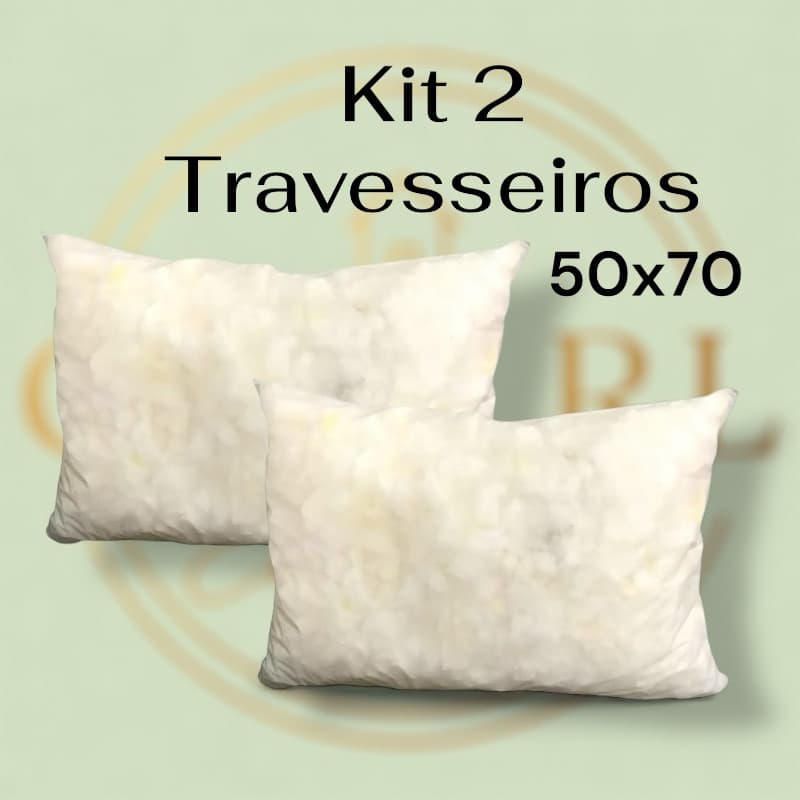 Kit 2 Travesseiros 50x70 Flocos De Espuma