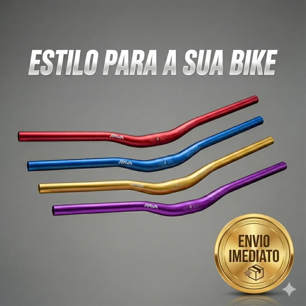 Guidão Voador Rise Alumínio  RAVA Azul ou Vermelho ou Dourado ou Roxo Cores