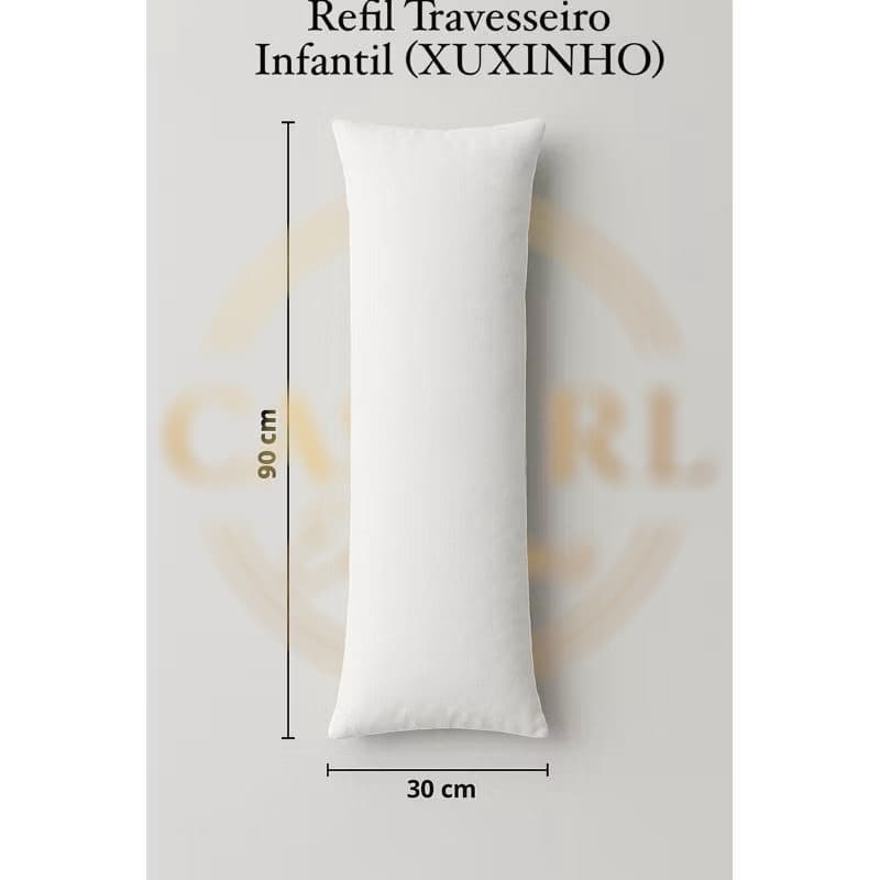 Refil Travesseiro Xuxinho Infantil - 90x30cm - Enchimento Silicone Macio , Leve e Lavável