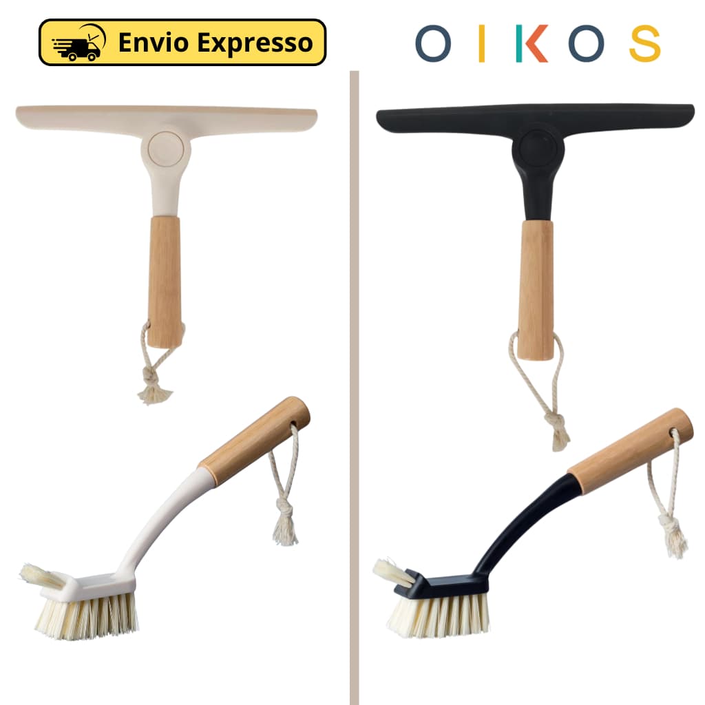 Kit Escova de Limpeza Multiuso + Rodinho Dobrável Oikos