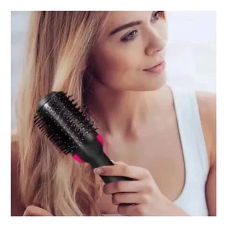 Escova Secadora Alisadora 3 em 1 | Seca, Alisa e Modela | Anti Frizz - 110V - ROSA