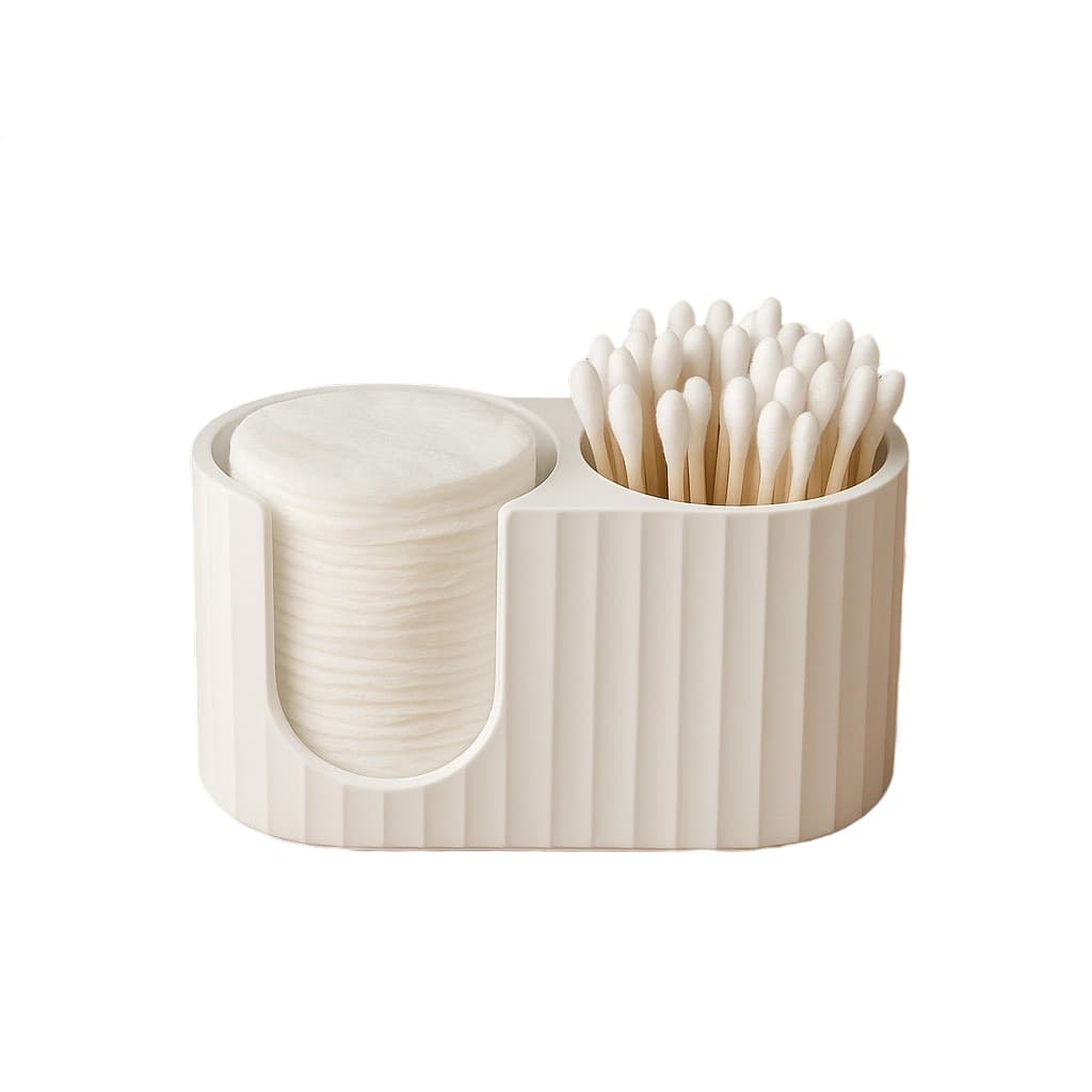 Conjunto Porta Algodão E Cotonete  Resistente Util E Simples