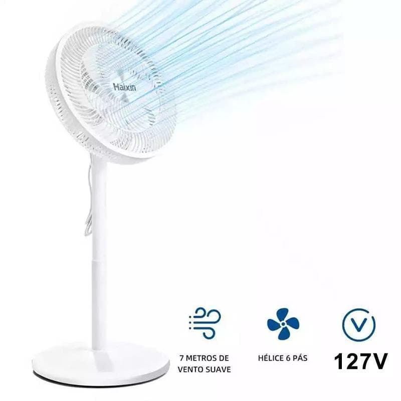 Ventilador de Pé 127V com 3 Velocidades, Baixo Ruído, Altura Regulável e Garantia 1 Ano