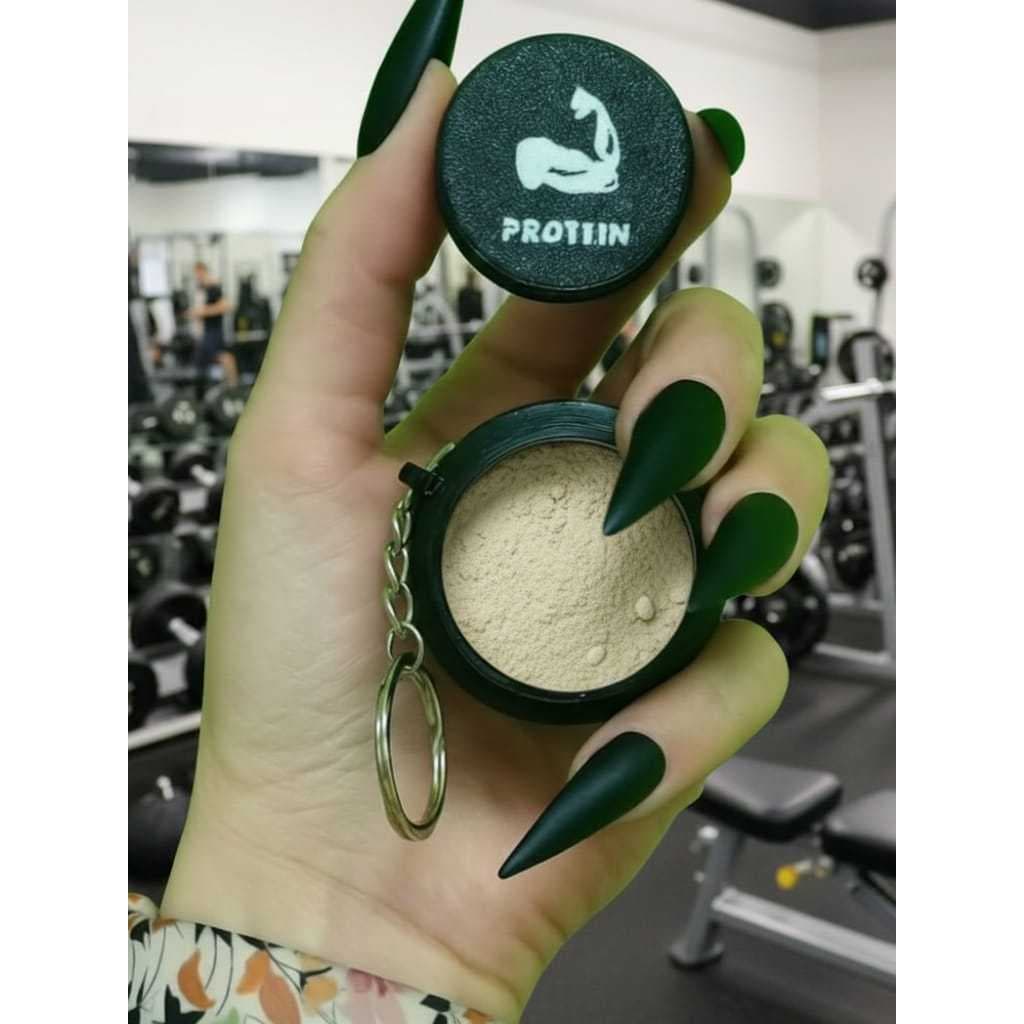 Porta Suplemento Chaveiro | Creatina Whey Pré-Treino | Compacto e Portátil