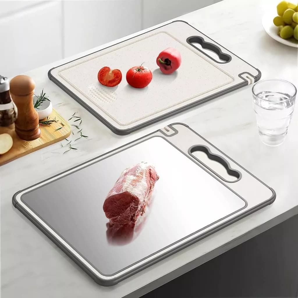 Tábua De Corte 304 Aço Inoxidável Antibacteriana À Prova De Mofo 46 cm tábua de cozinha REAL