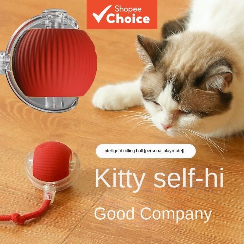 Bola de Brinquedo para Gato - Bola de Brinquedo Automática com Cauda - Bola de Brinquedo Interativa Recarregável