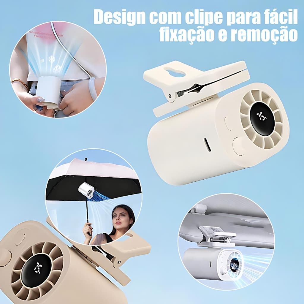 Mini Ventilador Automotivo 12V USB Recarregável 360° Rotação Velocidade Contínua Silencioso – MEGGAFLEX