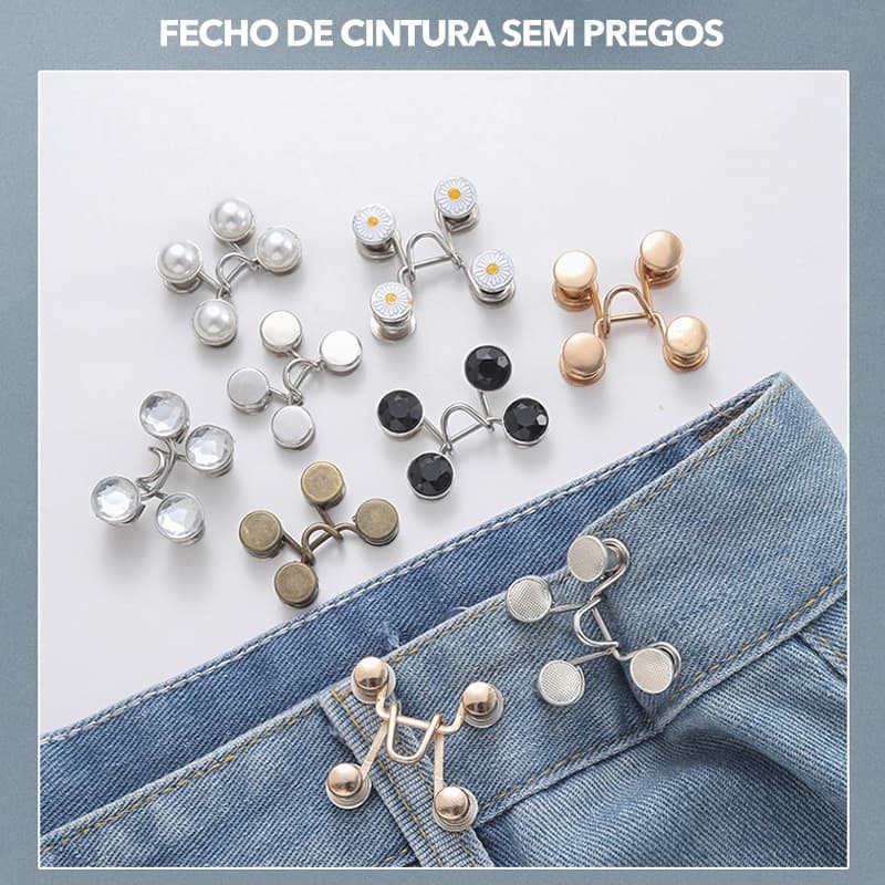 Botão De Metal Para Calça / Short / Saia / Vestidos Para Ajuste de Cintura