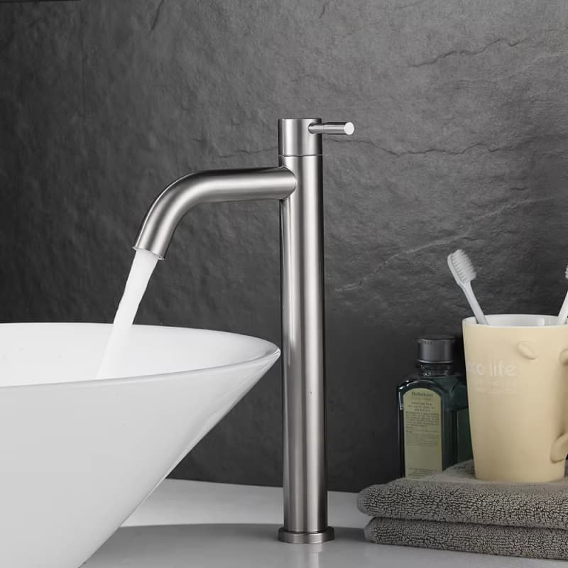 Torneira Cascata Cozinha Banheiro Inox Gourmet Moderna Água Fria Prata