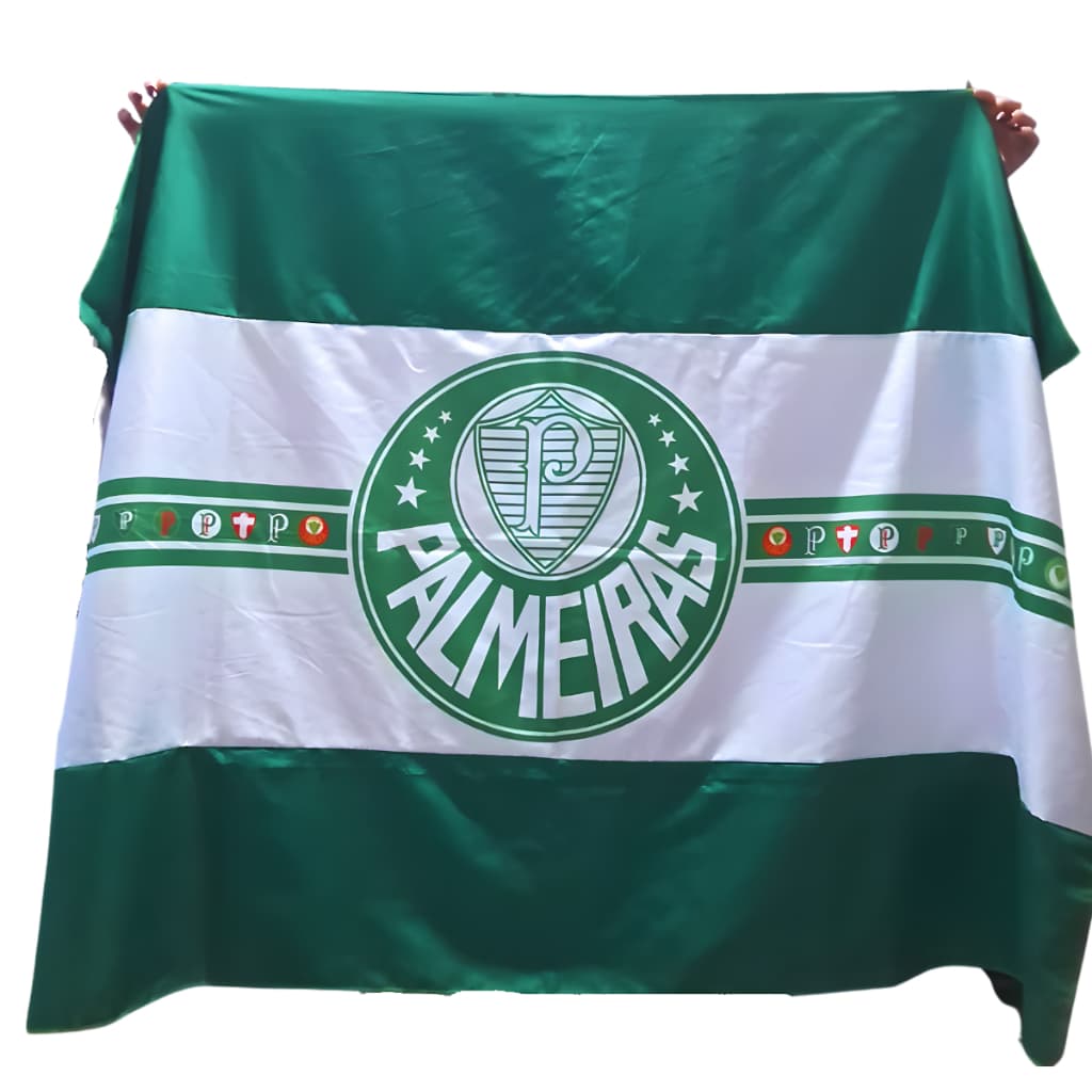 Bandeira Palmeiras Alviverde Verdão Futebol - Envio Rápido Grande 1,00x1,50 cm Branca/Verde