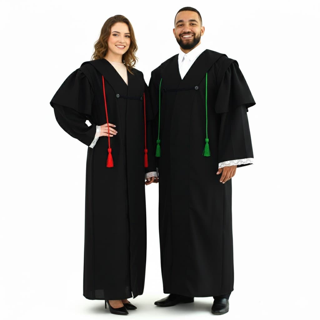 Beca/Toga Profissional para Juizado – Modelo Completo com Torçal Incluso
